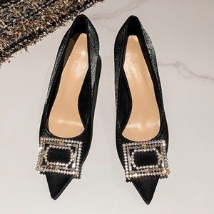 Fine heel temperament pointed single shoes